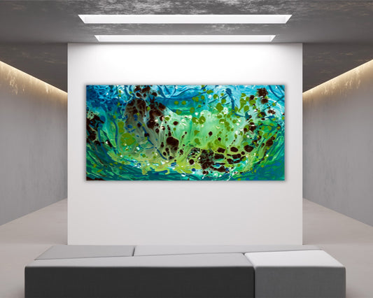 Floodable Florence - Original Abstract Painting in Austin Texas 24" x 48"