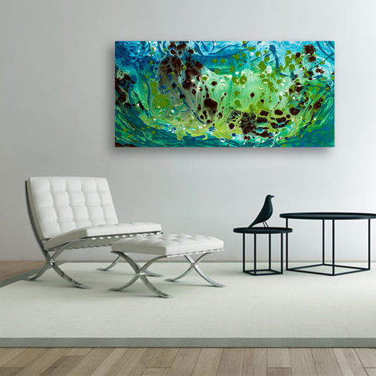 Floodable Florence - Original Abstract Painting in Austin Texas 24" x 48"