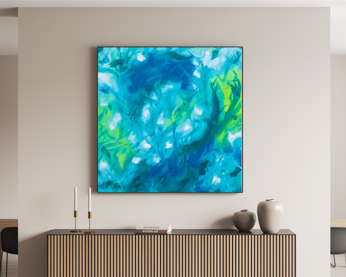 Foolish Flourish - Original Abstract Painting in Austin Texas 24" x 24"