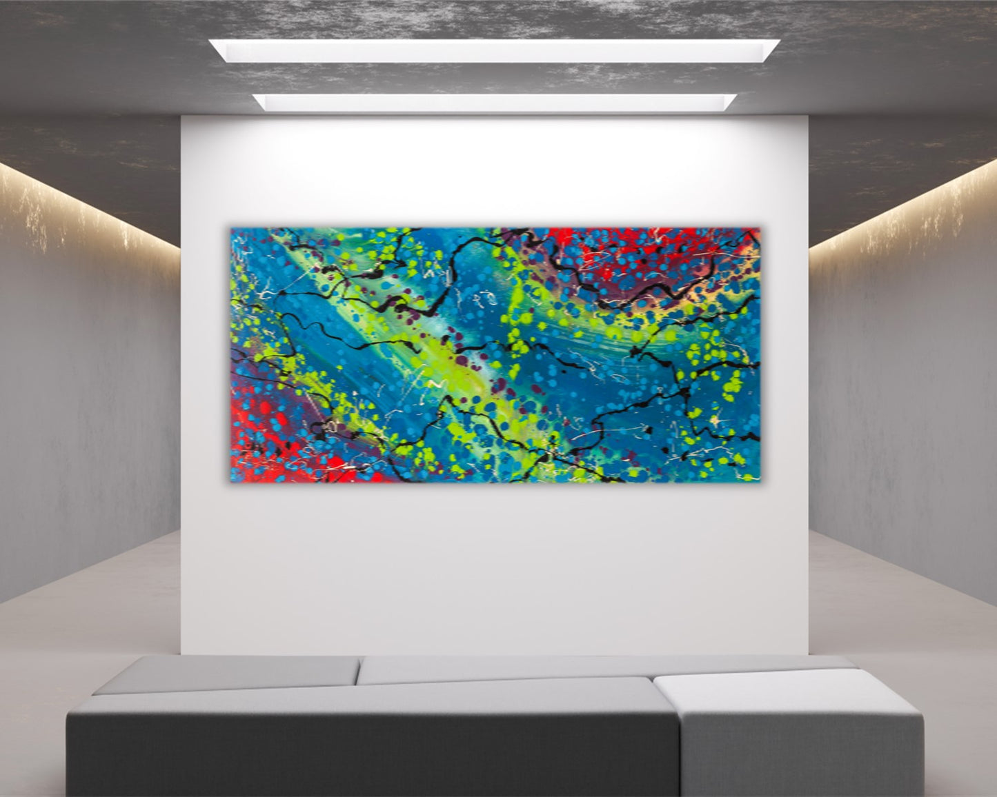 Gilded Deconstruction - Original Abstract Painting in Austin Texas 24" x 48"