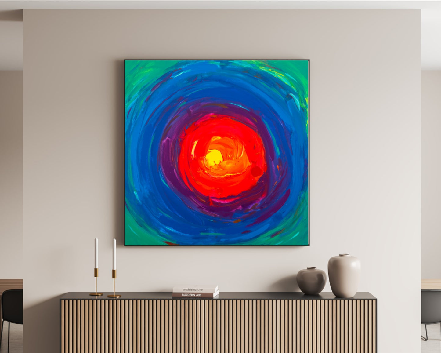 Gold Hearted - Original Abstract Painting in Austin Texas 24" x 24"