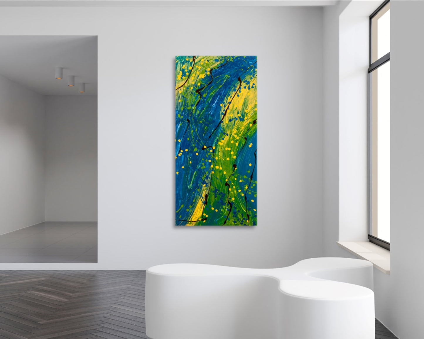Grassy Peace - Original Abstract Painting in Austin Texas 24" x 48"