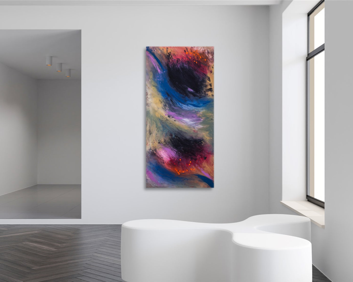Martial Spirit - Original Abstract Painting in Austin Texas 24" x 48"