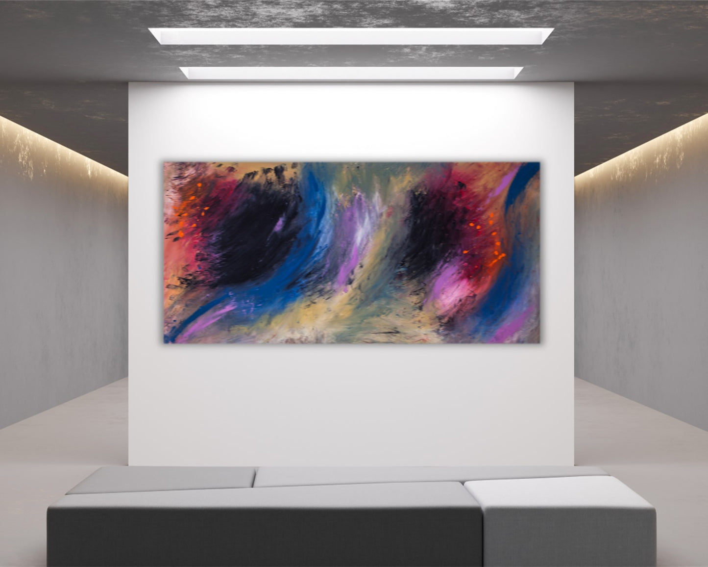 Martial Spirit - Original Abstract Painting in Austin Texas 24" x 48"