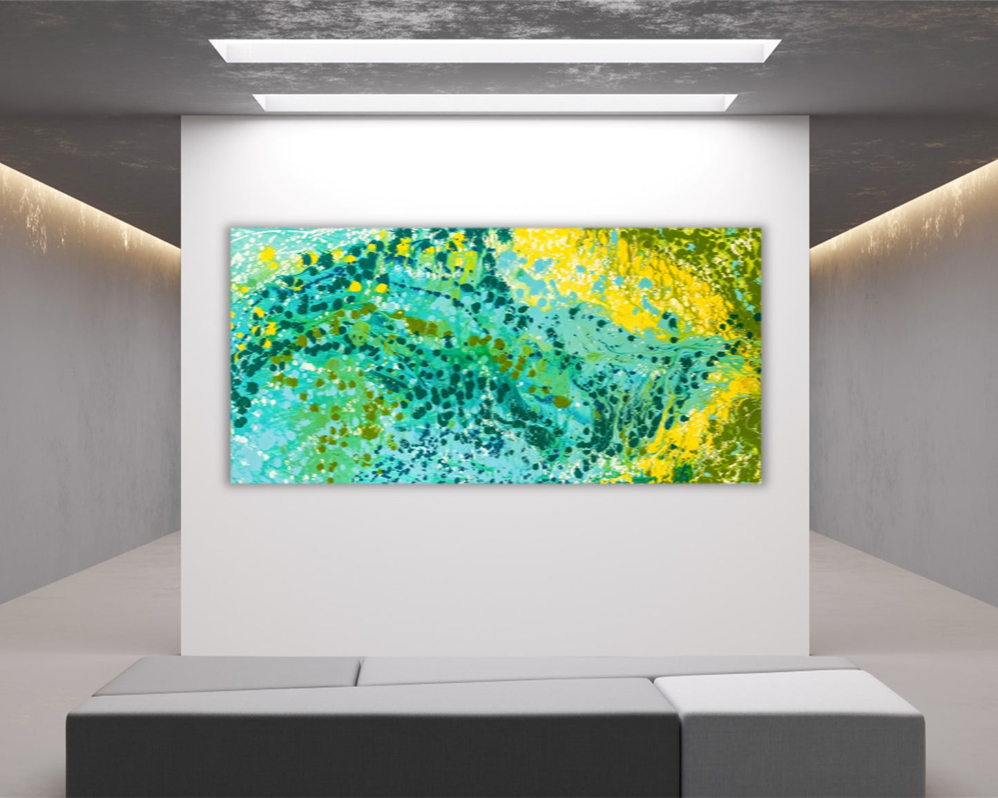 Oceanic Cocoon - Original Abstract Painting in Austin Texas 24" x 48"