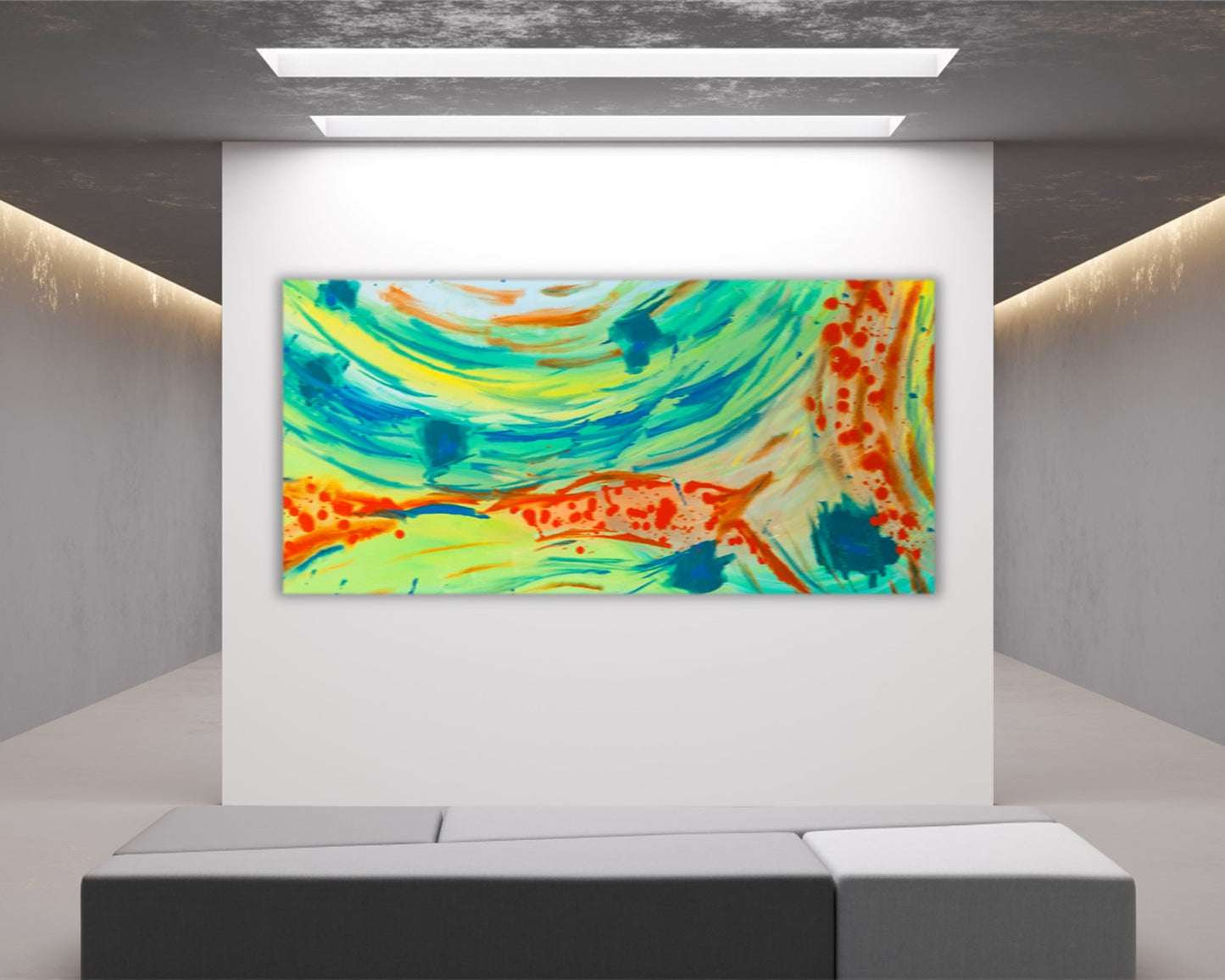Origami Honey - Original Abstract Painting in Austin Texas 24" x 48"