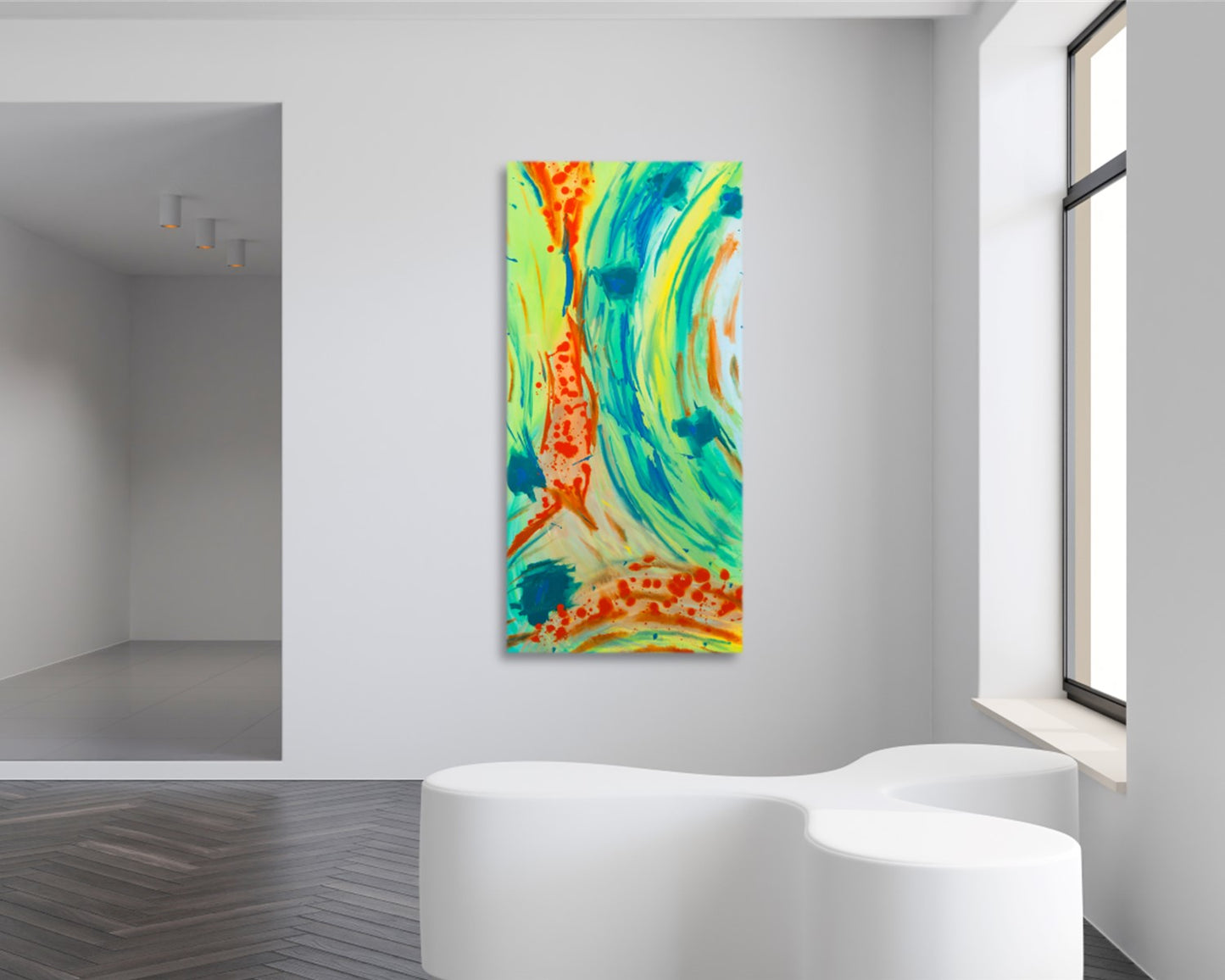 Origami Honey - Original Abstract Painting in Austin Texas 24" x 48"