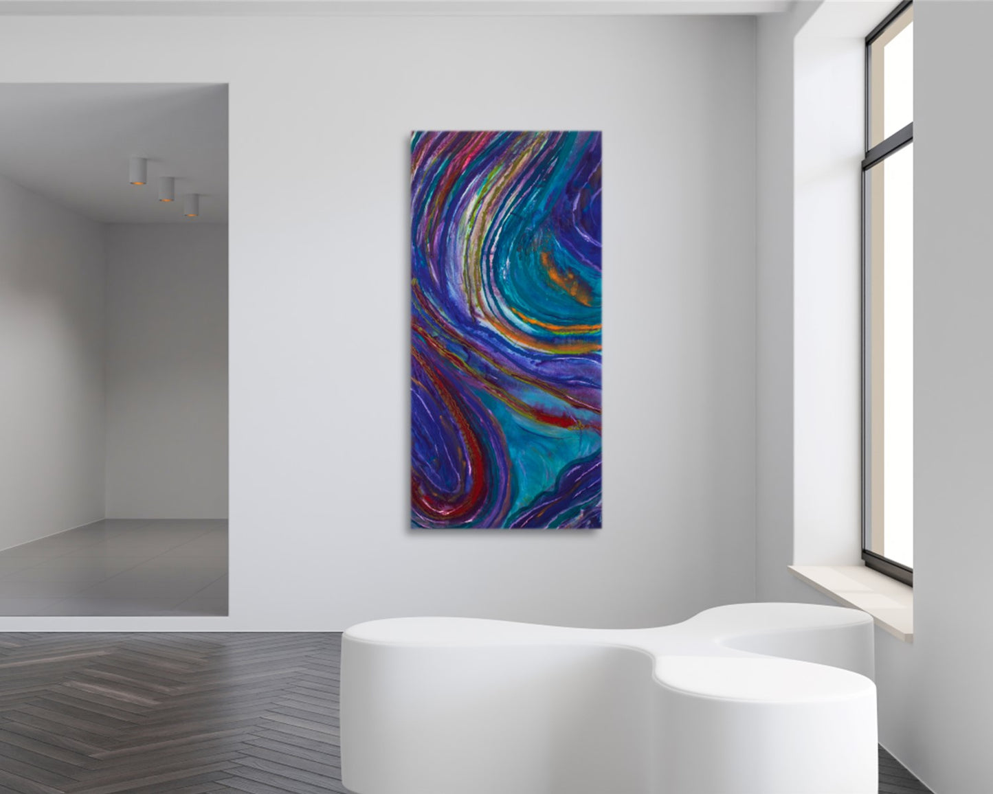 Ponytail Wave - Original Abstract Painting in Austin Texas 24" x 48"