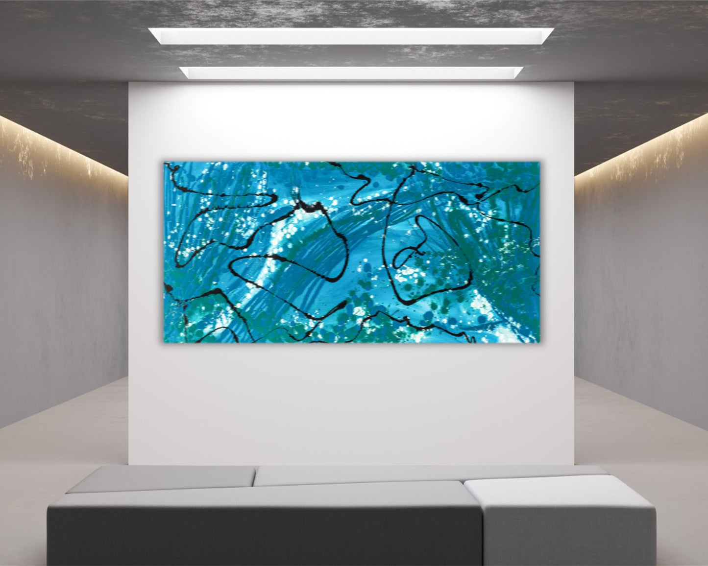 Prosaic Winter - Original Abstract Painting in Austin Texas 24" x 48"