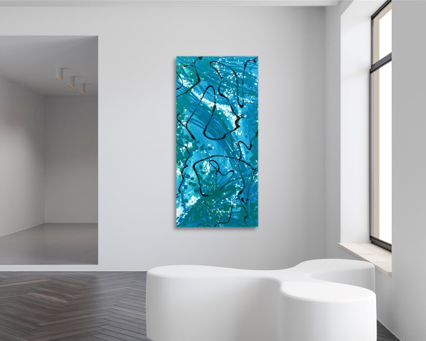 Prosaic Winter - Original Abstract Painting in Austin Texas 24" x 48"