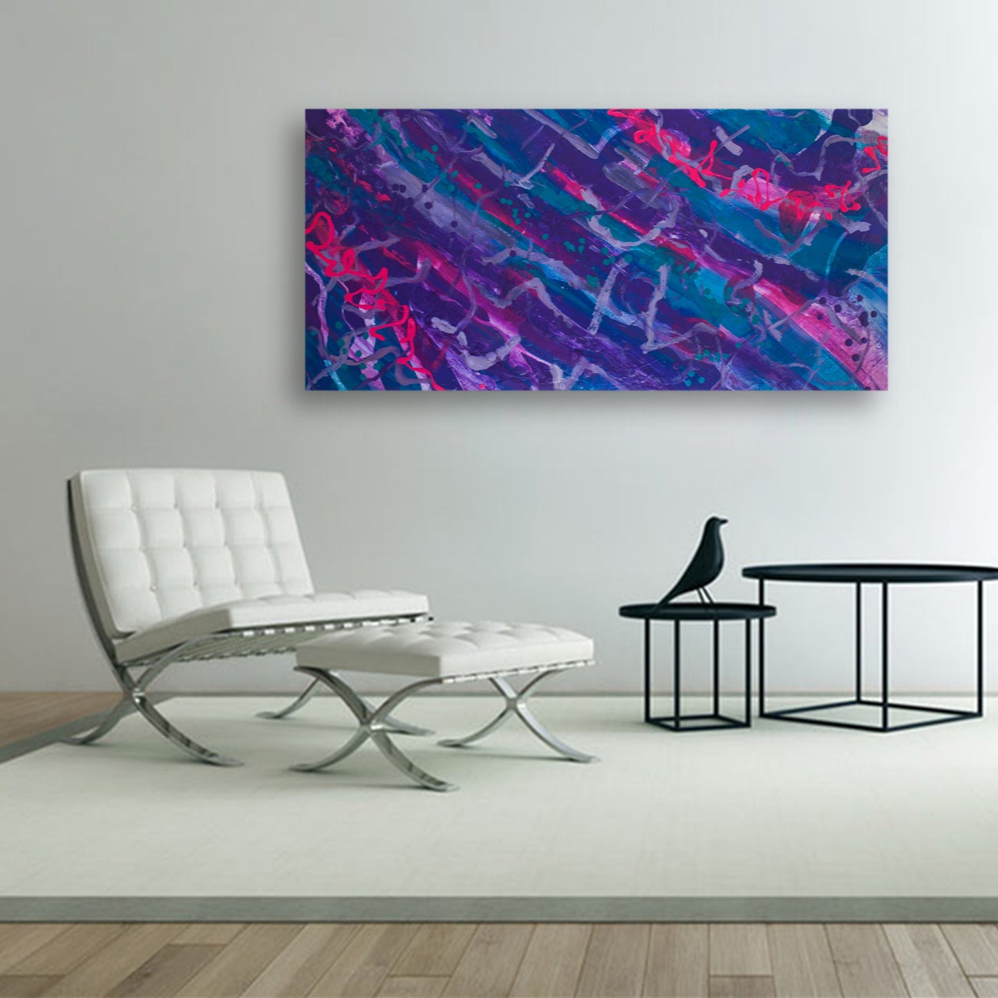 Rapt and Wrangled - Original Abstract Painting in Austin Texas 24" x 48"