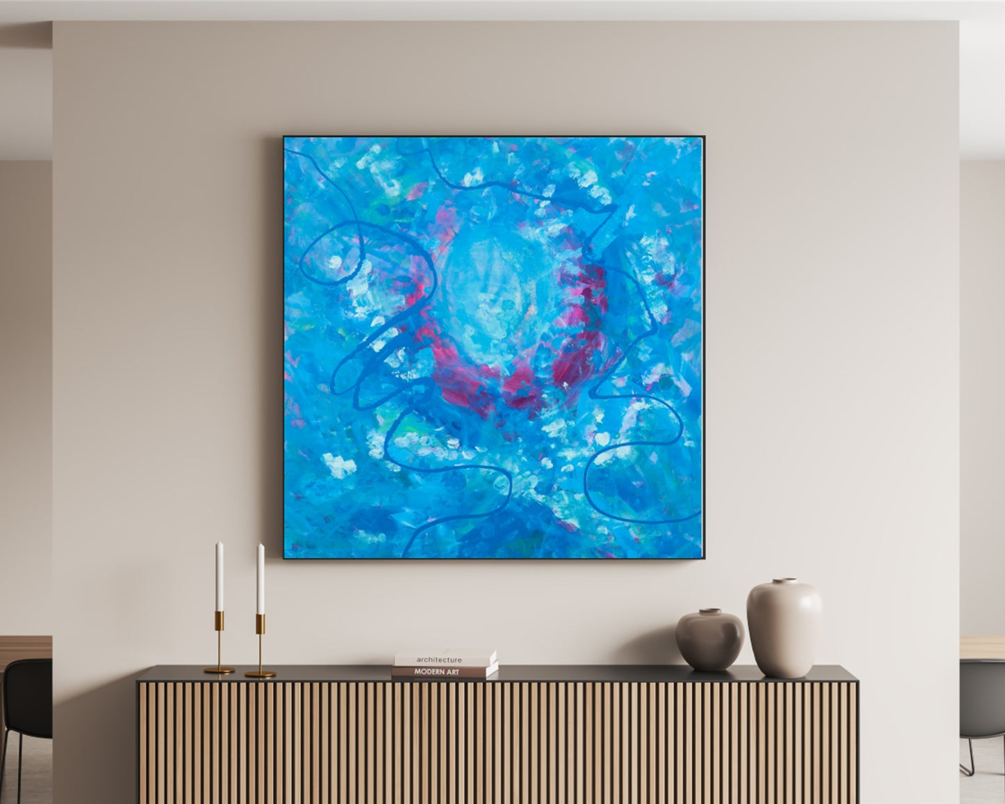 Receding Resistance - Original Abstract Painting in Austin Texas 24" x 24"
