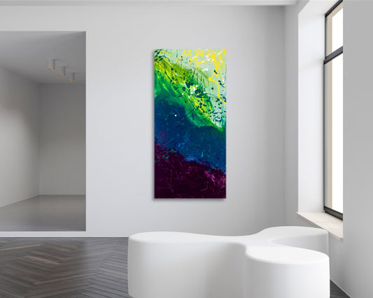 Reckless Disruption - Original Abstract Painting in Austin Texas 24" x 48"