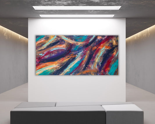 Resistant Requisitions - Original Abstract Painting in Austin Texas 24" x 48"
