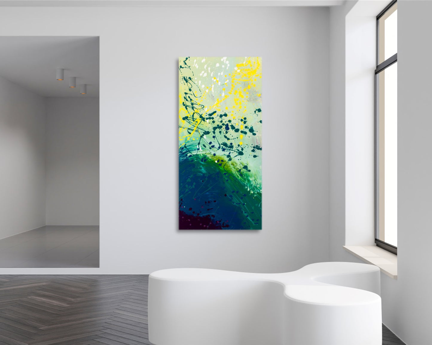 Rumpled Eruption - Original Abstract Painting in Austin Texas 24" x 48"