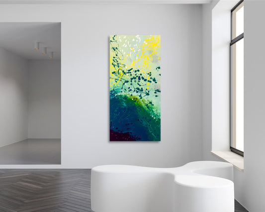 Rumpled Eruption - Original Abstract Painting in Austin Texas 24" x 48"