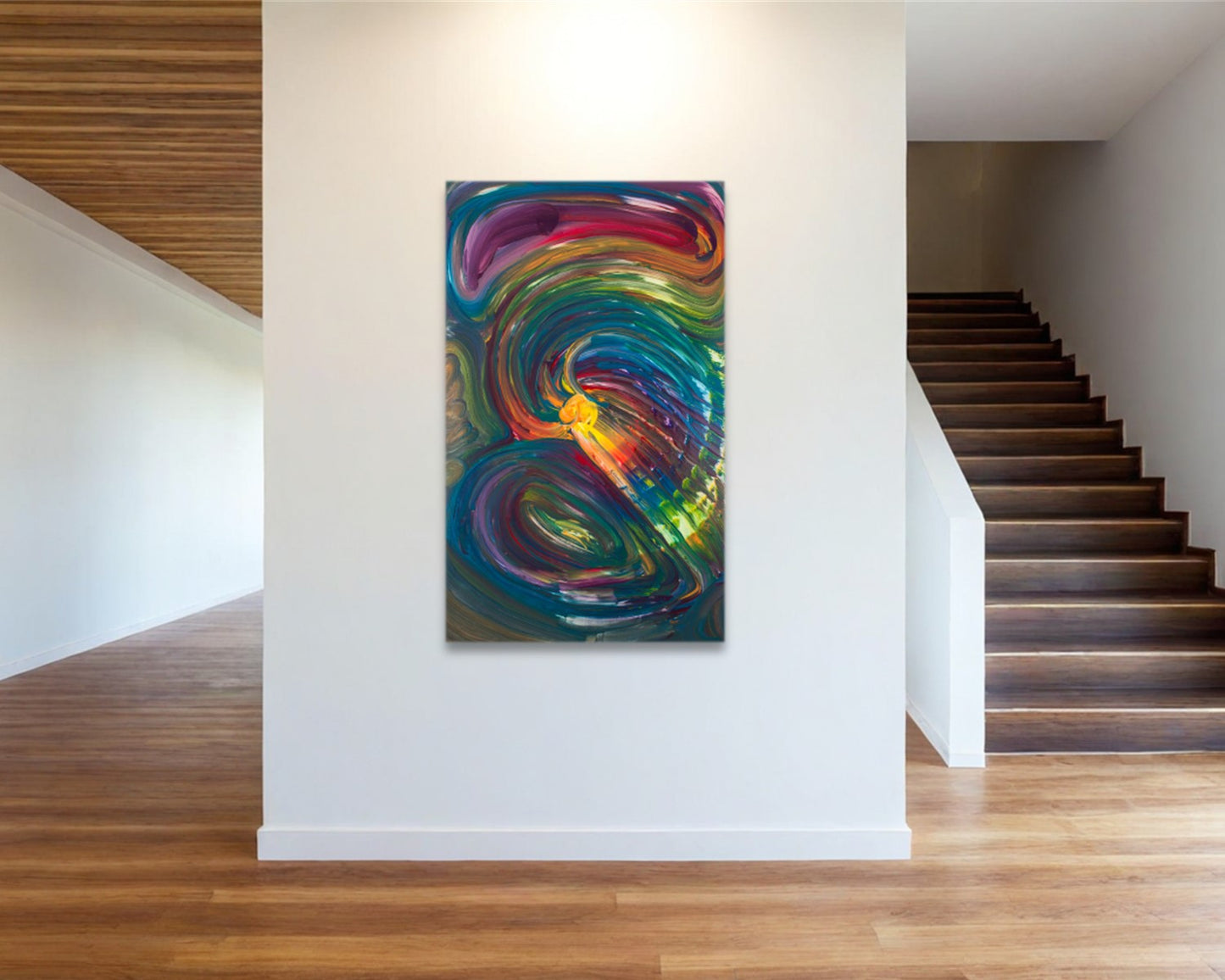 Satisfactory Spectrum - Original Abstract Painting in Austin Texas 30" x 48"