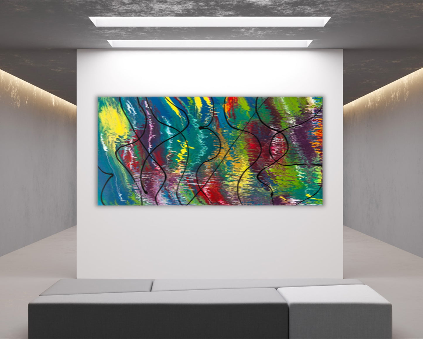 Seaside Meltdown - Abstract Art Print - Vibrant Rainbow Fluid Colors