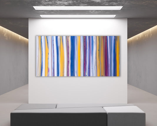 Straight-Up Sidestepping - Original Abstract Painting in Austin Texas 24" x 48"