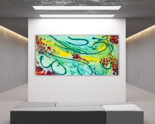 Sweeping Posture - Original Abstract Painting in Austin Texas 24" x 48"