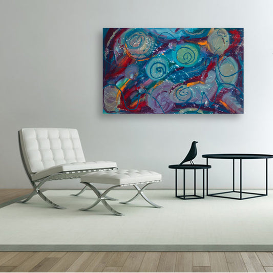 Whirlpool Wonder - Original Abstract Painting in Austin Texas 30" x 48"