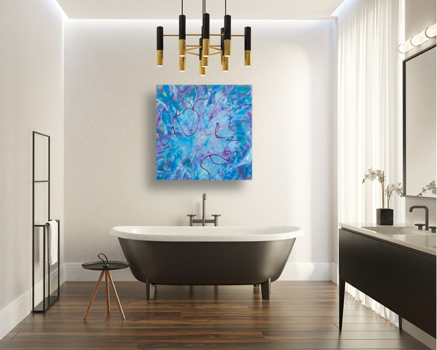 Carnival Cascade - Original Abstract Painting in Austin Texas 24" x 24"
