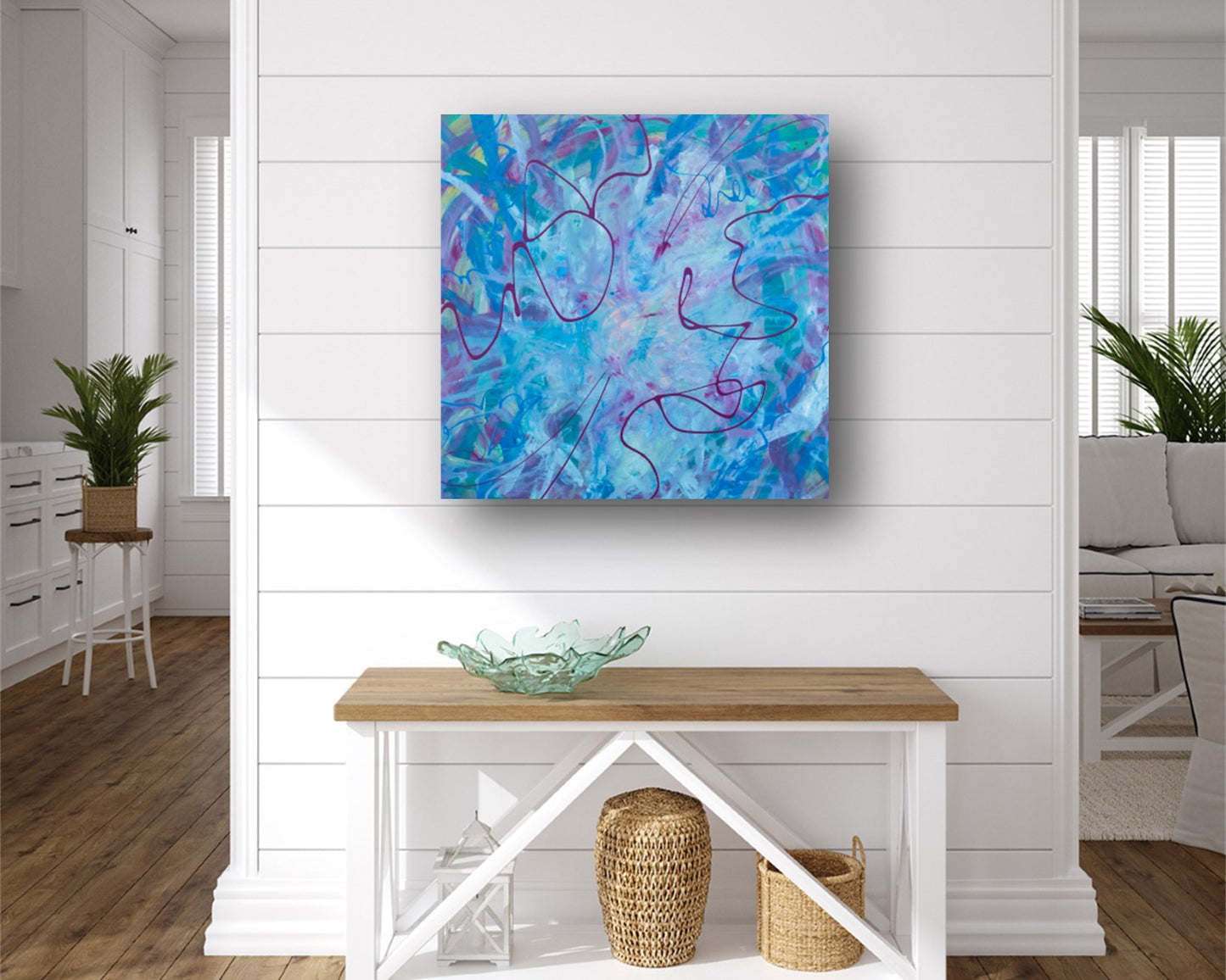 Carnival Cascade - Original Abstract Painting in Austin Texas 24" x 24"