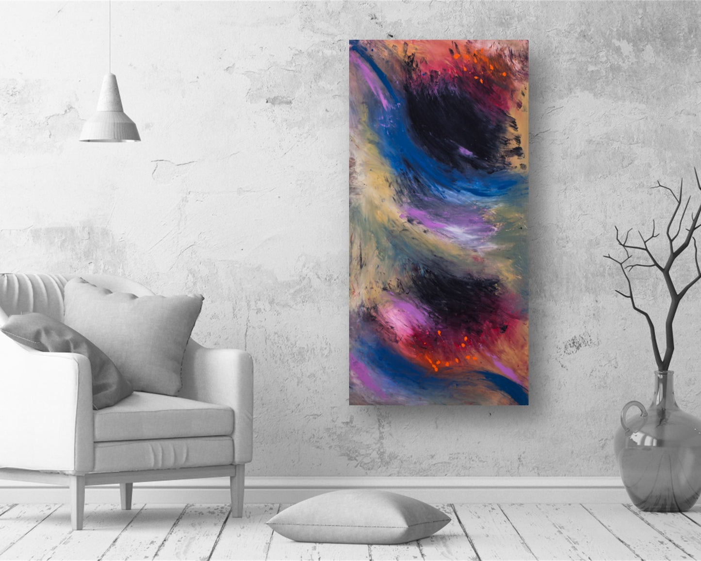 Martial Spirit - Original Abstract Painting in Austin Texas 24" x 48"