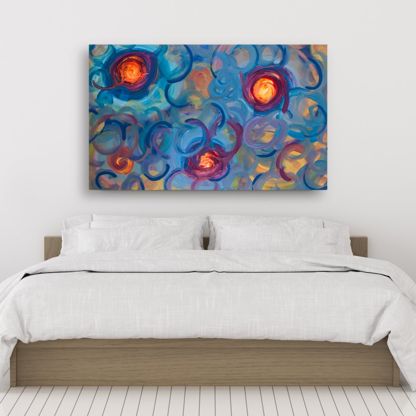 Nuclear Numerals - Original Abstract Painting in Austin Texas 30" x 48"