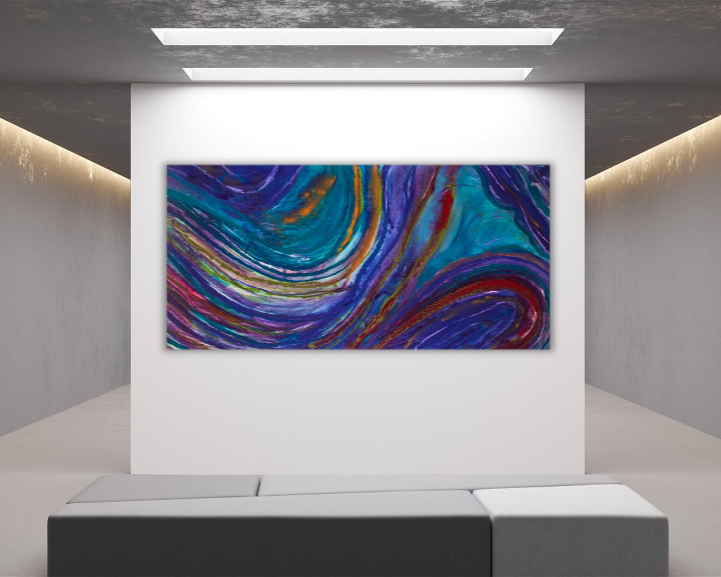 Ponytail Wave - Original Abstract Painting in Austin Texas 24" x 48"