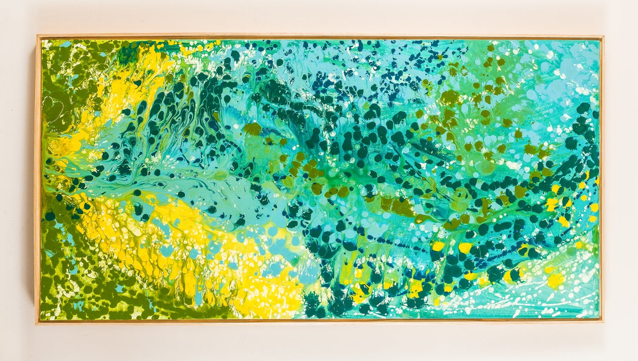 Oceanic Cocoon - Original Abstract Painting in Austin Texas 24" x 48"