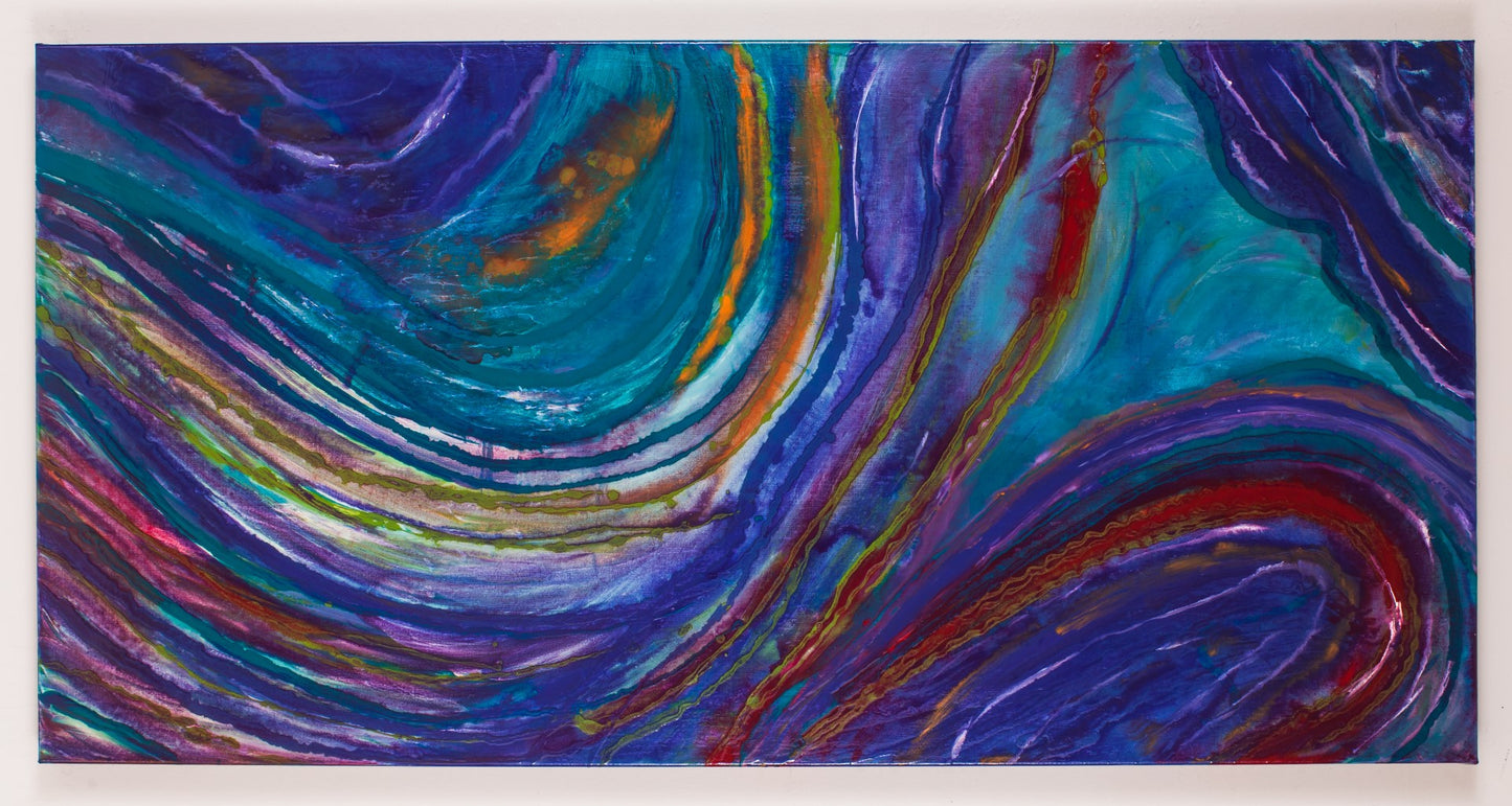 Ponytail Wave - Original Abstract Painting in Austin Texas 24" x 48"