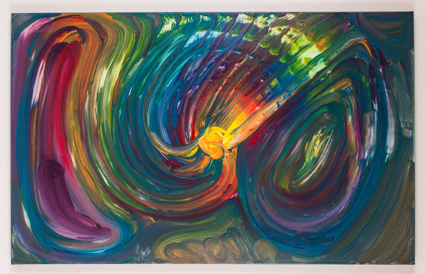 Satisfactory Spectrum - Original Abstract Painting in Austin Texas 30" x 48"