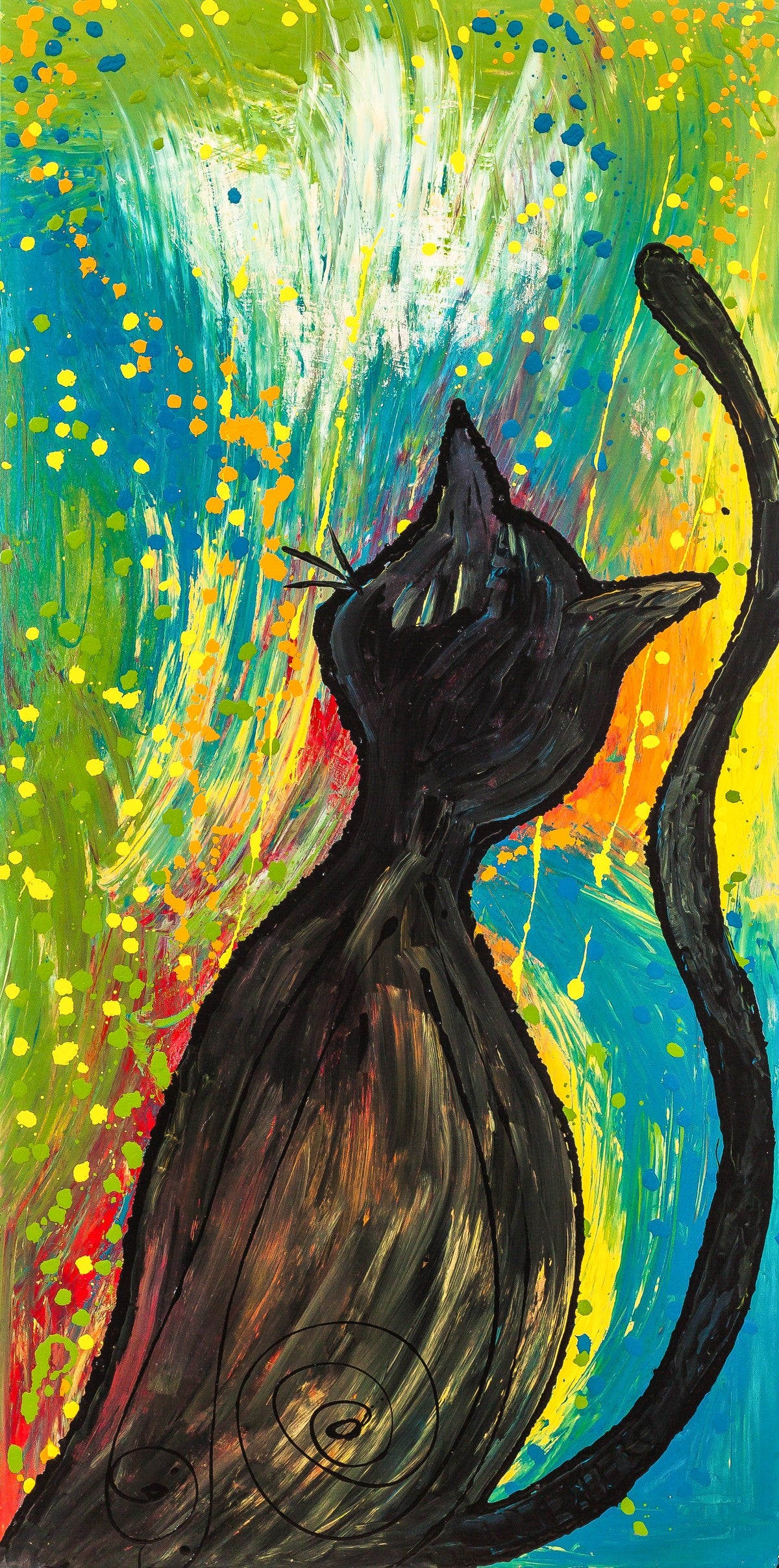 Marveling Cat - Abstract Cat Canvas Print or Acrylic Print