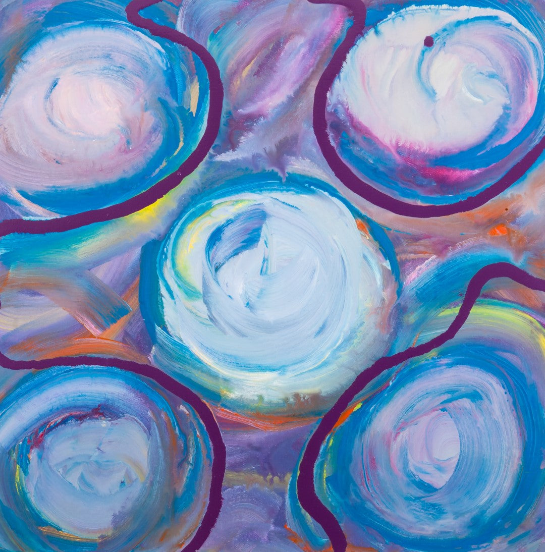 Bubbly Fantasies - Original Abstract Painting in Austin Texas 24" x 24"