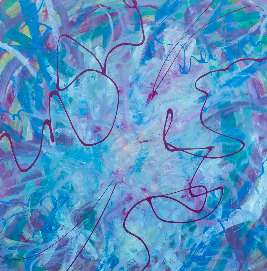 Carnival Cascade - Original Abstract Painting in Austin Texas 24" x 24"