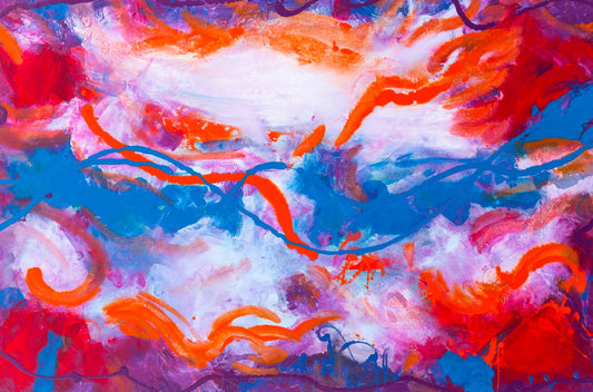 Defiant Dances - Original Abstract Painting in Austin Texas 24" x 36"