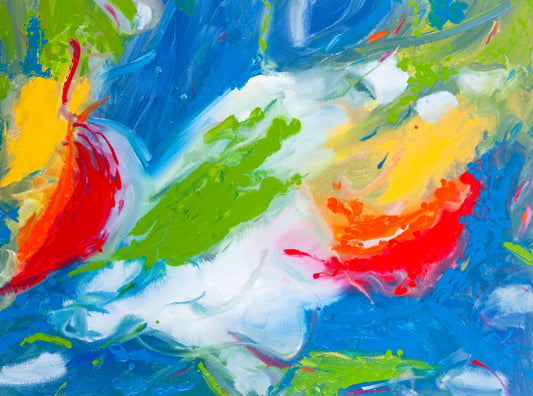 Fraught Foliage - Original Abstract Painting in Austin Texas 30" x 40"