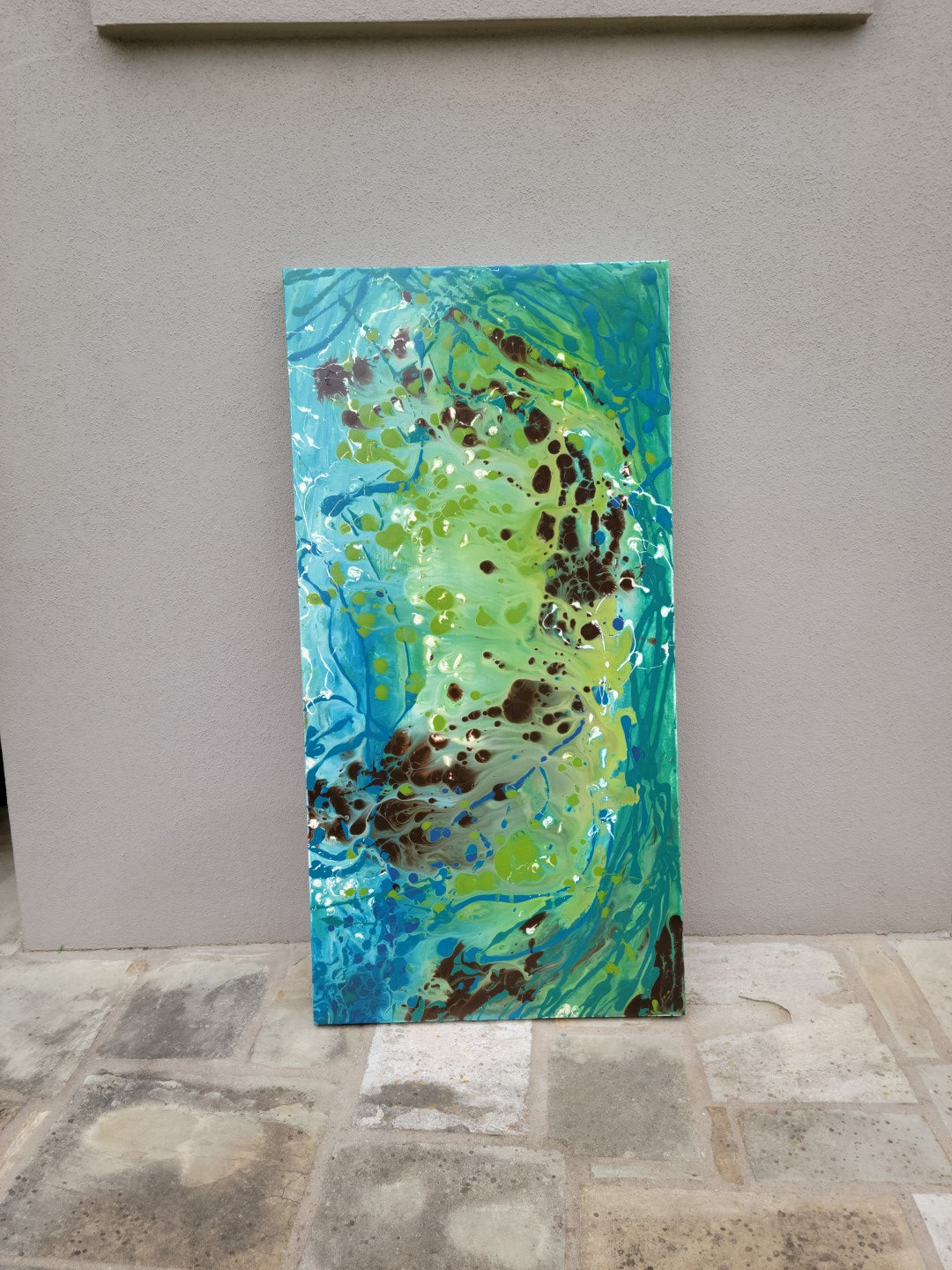 Floodable Florence - Original Abstract Painting in Austin Texas 24" x 48"