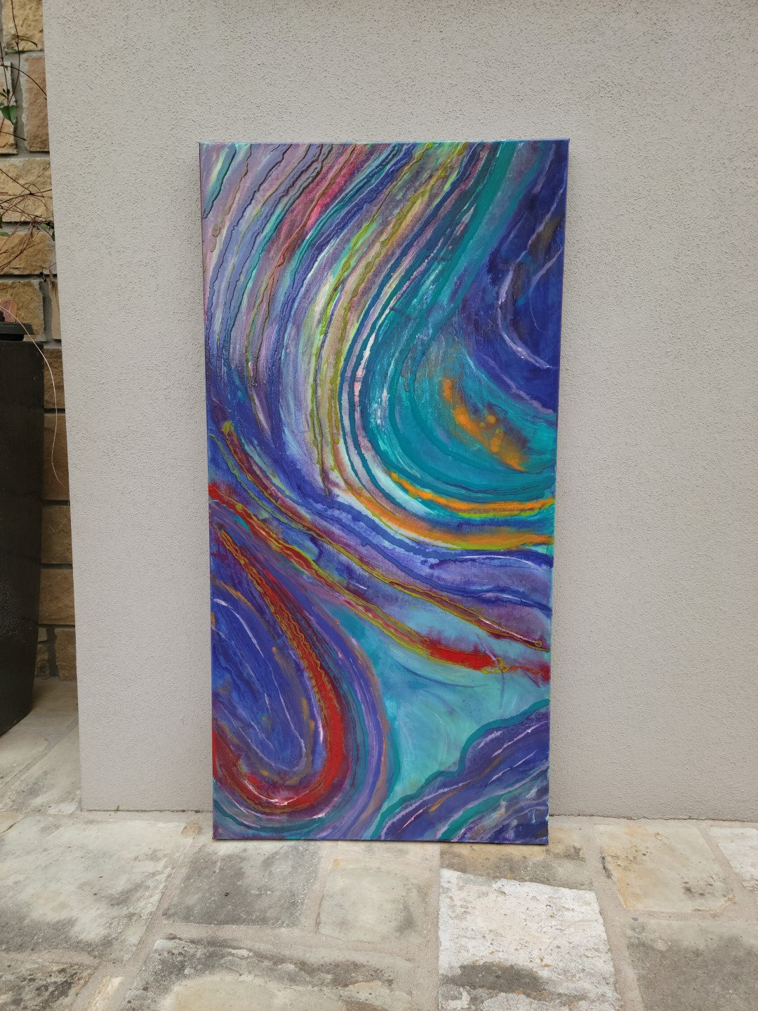 Ponytail Wave - Original Abstract Painting in Austin Texas 24" x 48"