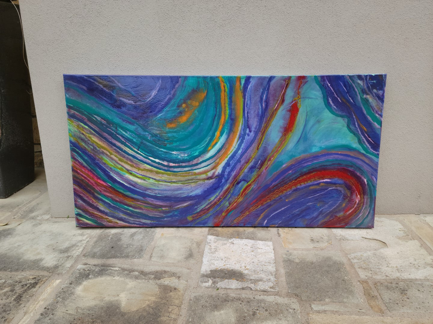 Ponytail Wave - Original Abstract Painting in Austin Texas 24" x 48"