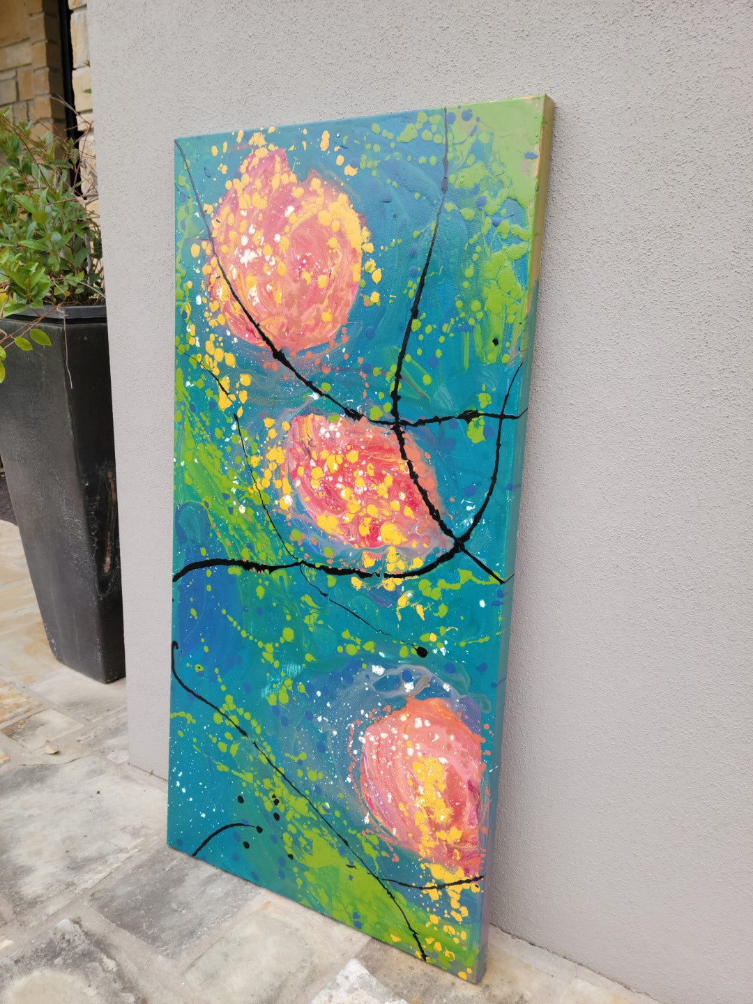 Hysterical Harassment - Original Abstract Painting in Austin Texas 24" x 48"