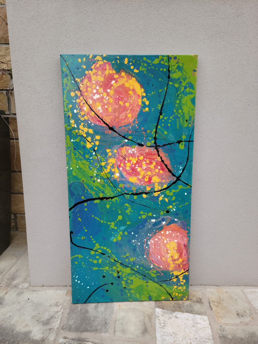 Hysterical Harassment - Original Abstract Painting in Austin Texas 24" x 48"