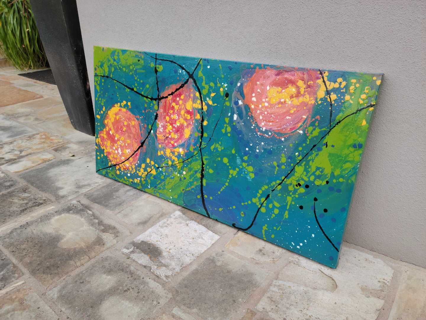 Hysterical Harassment - Original Abstract Painting in Austin Texas 24" x 48"