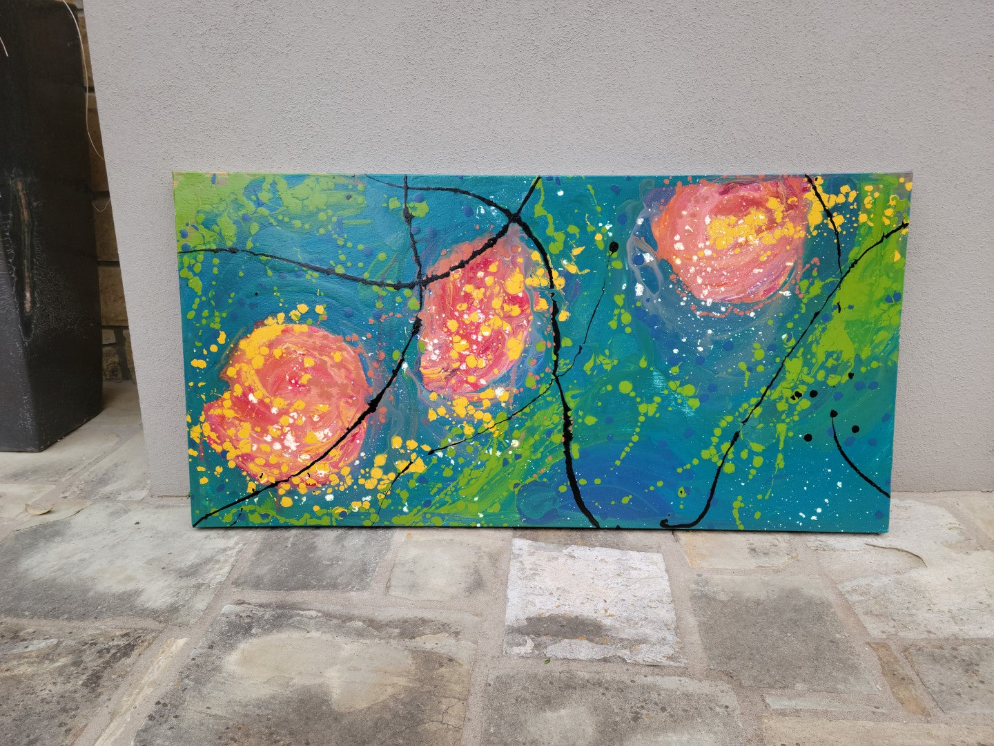 Hysterical Harassment - Original Abstract Painting in Austin Texas 24" x 48"