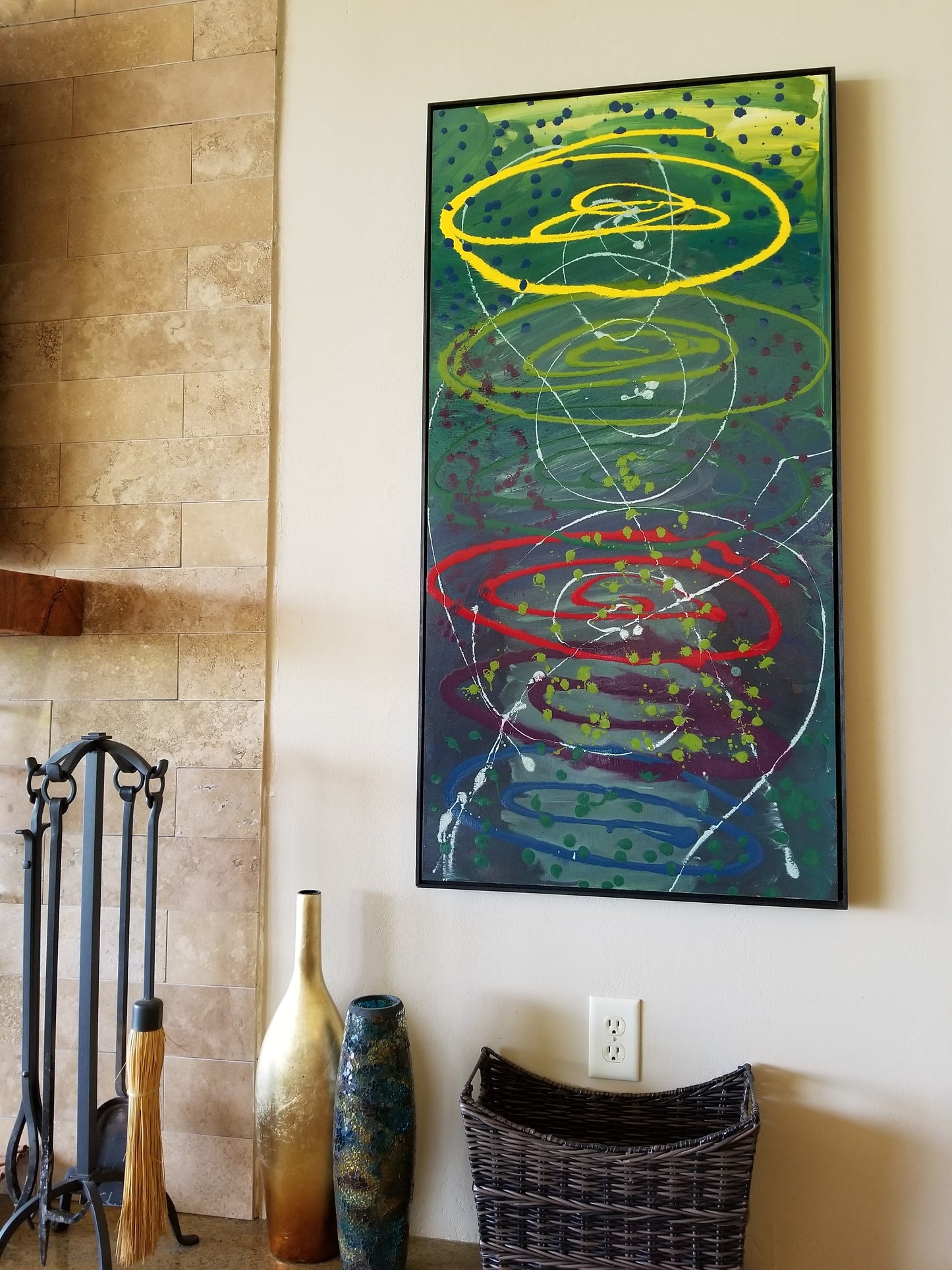 Chakra Inversion - Original Abstract Painting in Austin Texas 24" x 48"