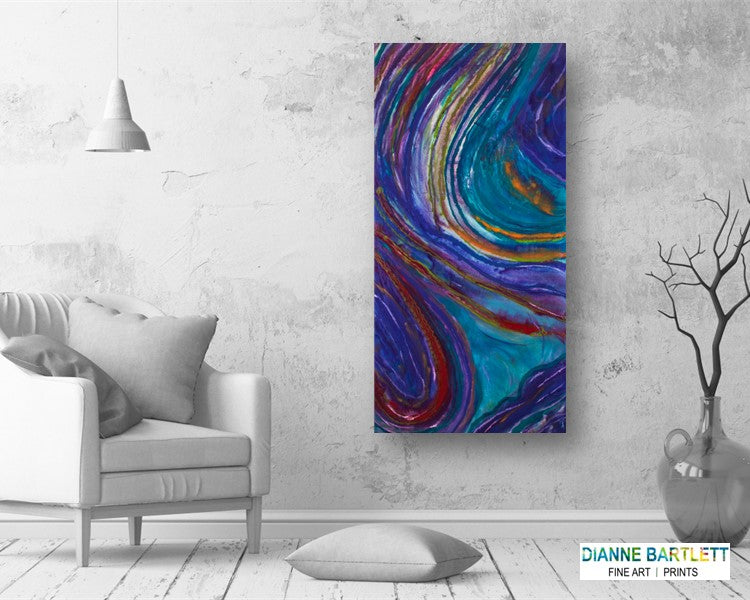 Ponytail Wave - Original Abstract Painting in Austin Texas 24" x 48"