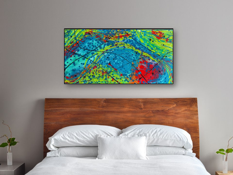 Conventional Matrix - Original Abstract Painting in Austin Texas 24" x 48"