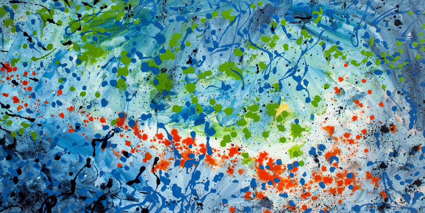Entangled Eloquence - Original Abstract Painting in Austin Texas 24" x 48"