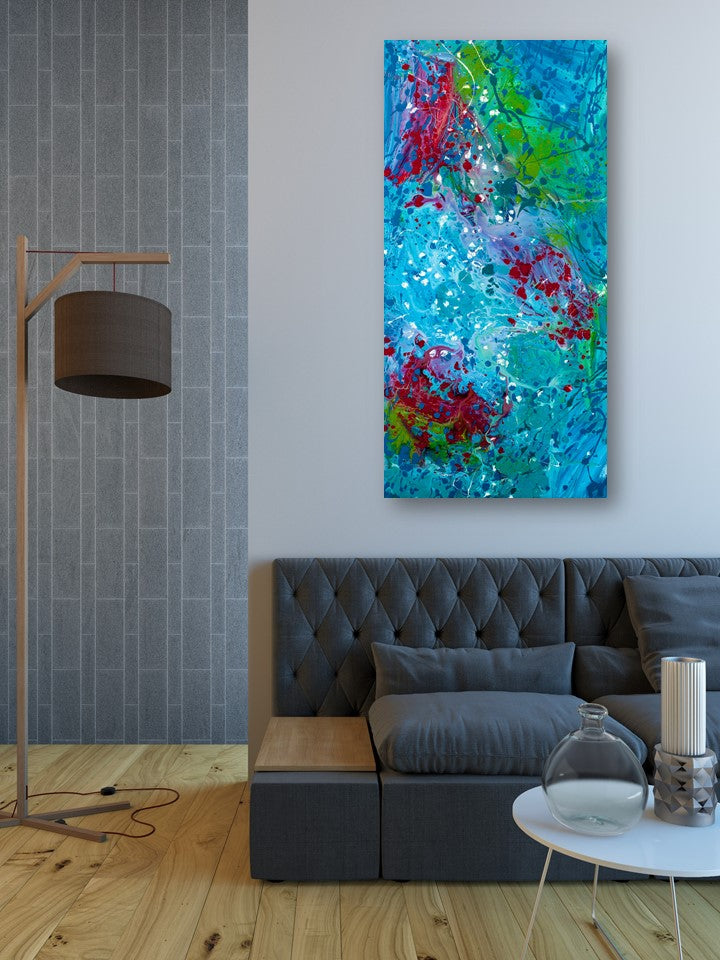 Fitting Fancy - Original Abstract Painting in Austin Texas 24" x 48"